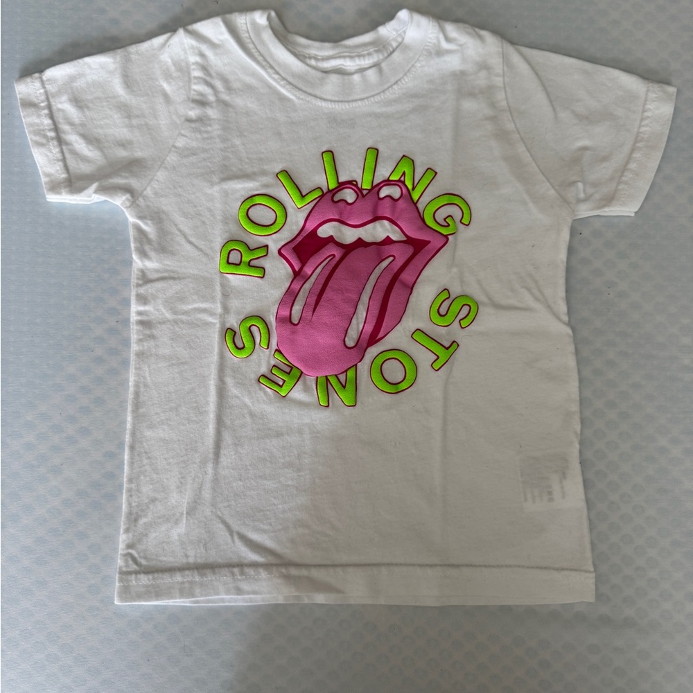 Rolling Stones White and Pink Short Sleeve Tee